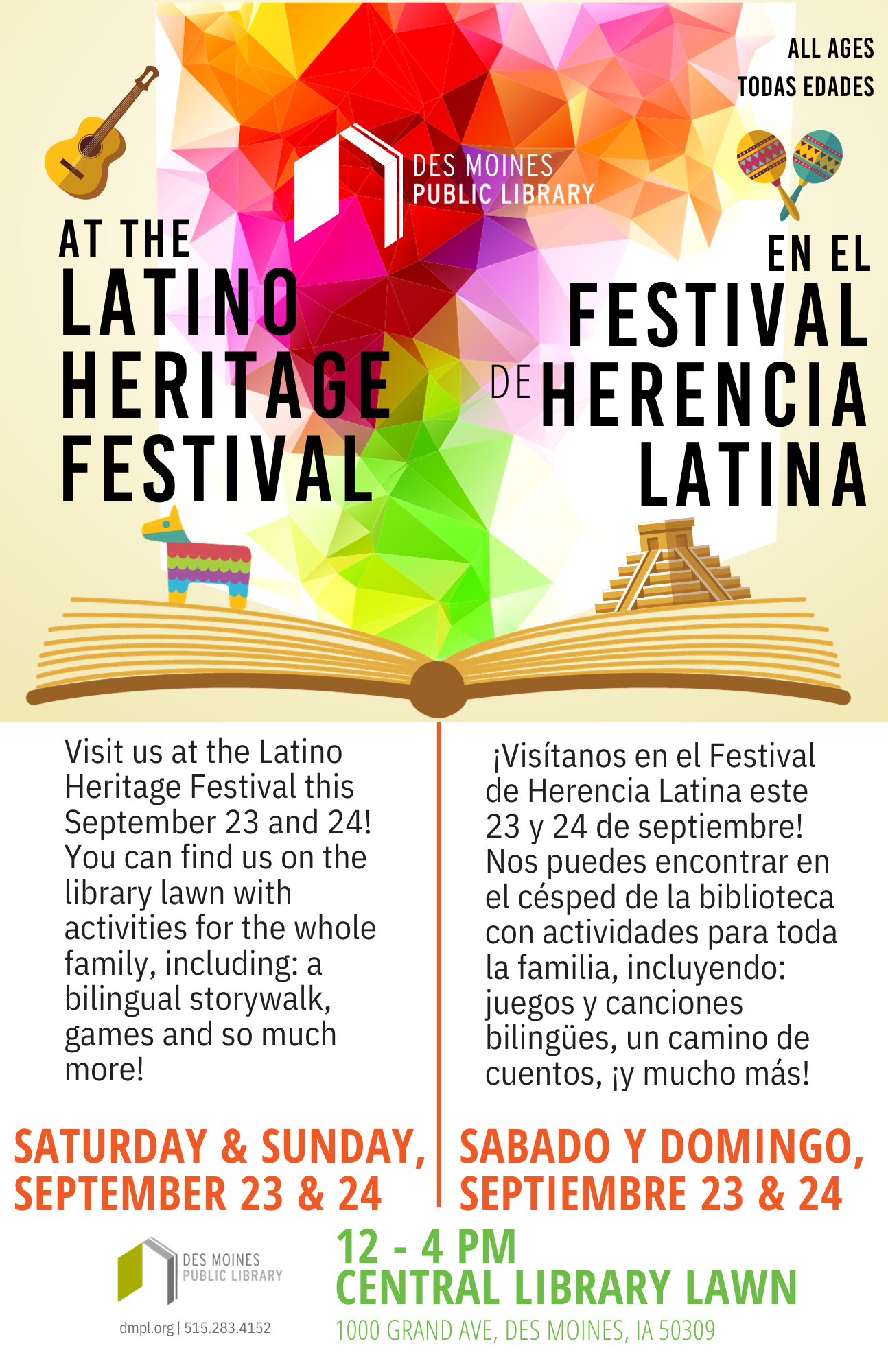 Celebrate with DMPL at the Iowa Latino Heritage Festival! Des Moines